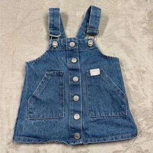 7 for all Mankind Denim 100% Cotton Button Front Overall Blue Jean Dress 12 M